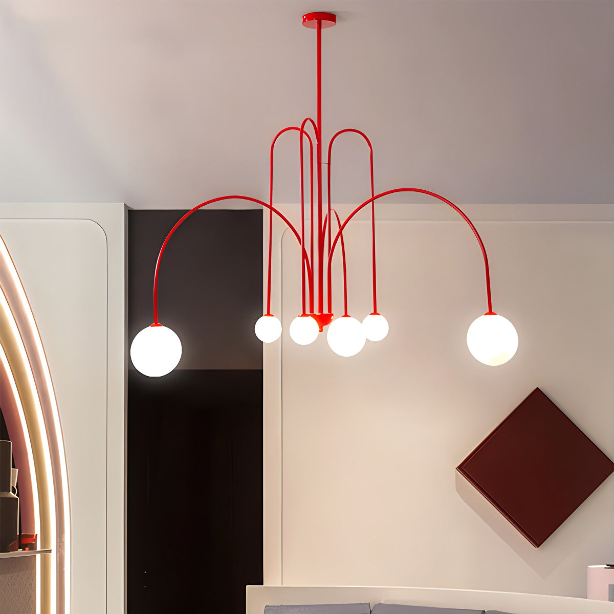 Avi Glass Chandelier With Double Layer Design Contemporary Ceiling Light