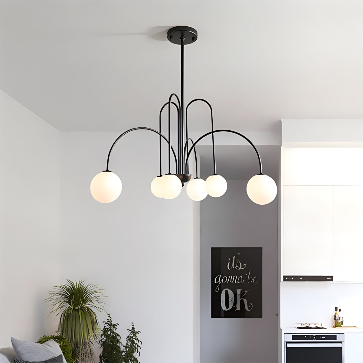 Avi Glass Chandelier With Double Layer Design Contemporary Ceiling Light