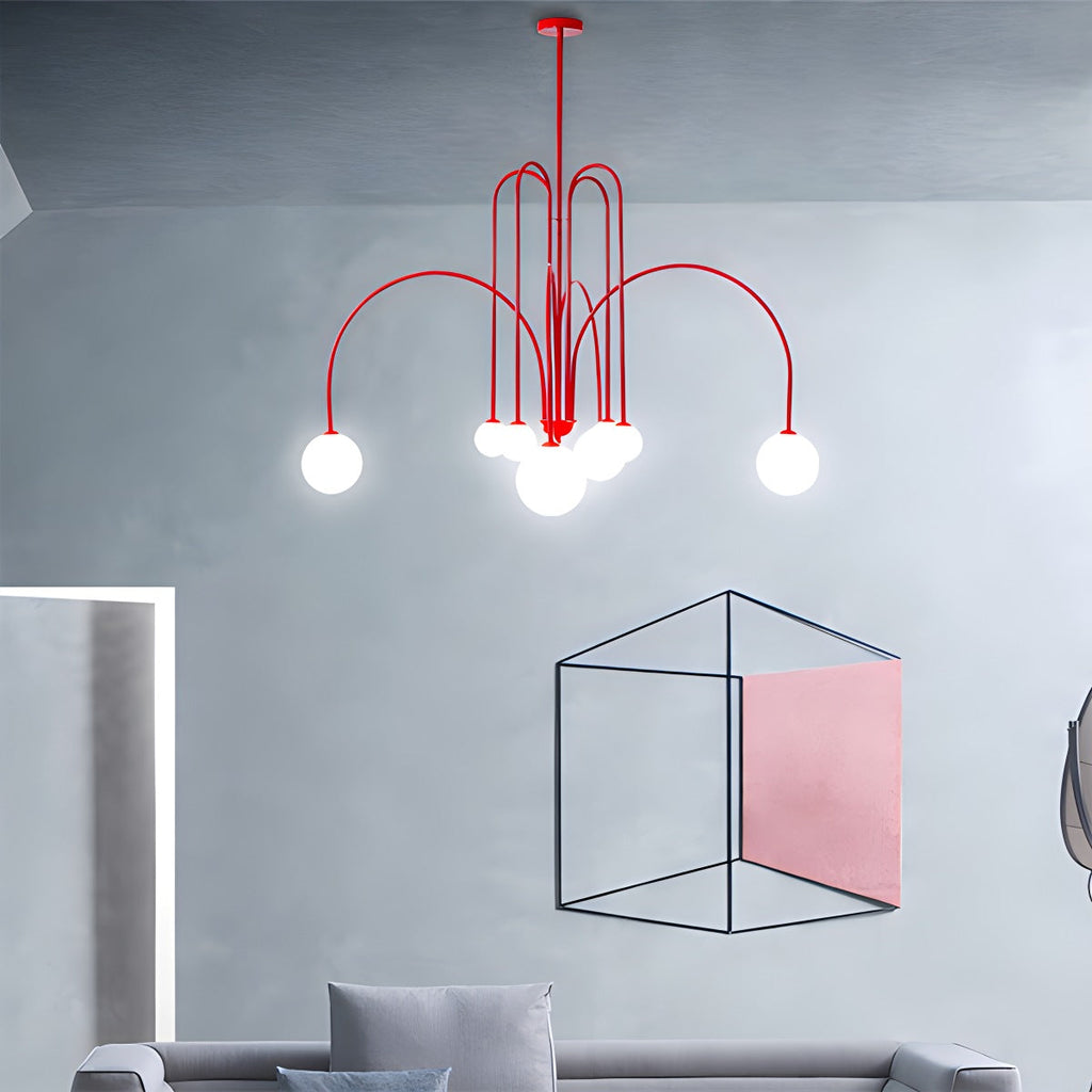 Avi Glass Chandelier With Double Layer Design Contemporary Ceiling Light