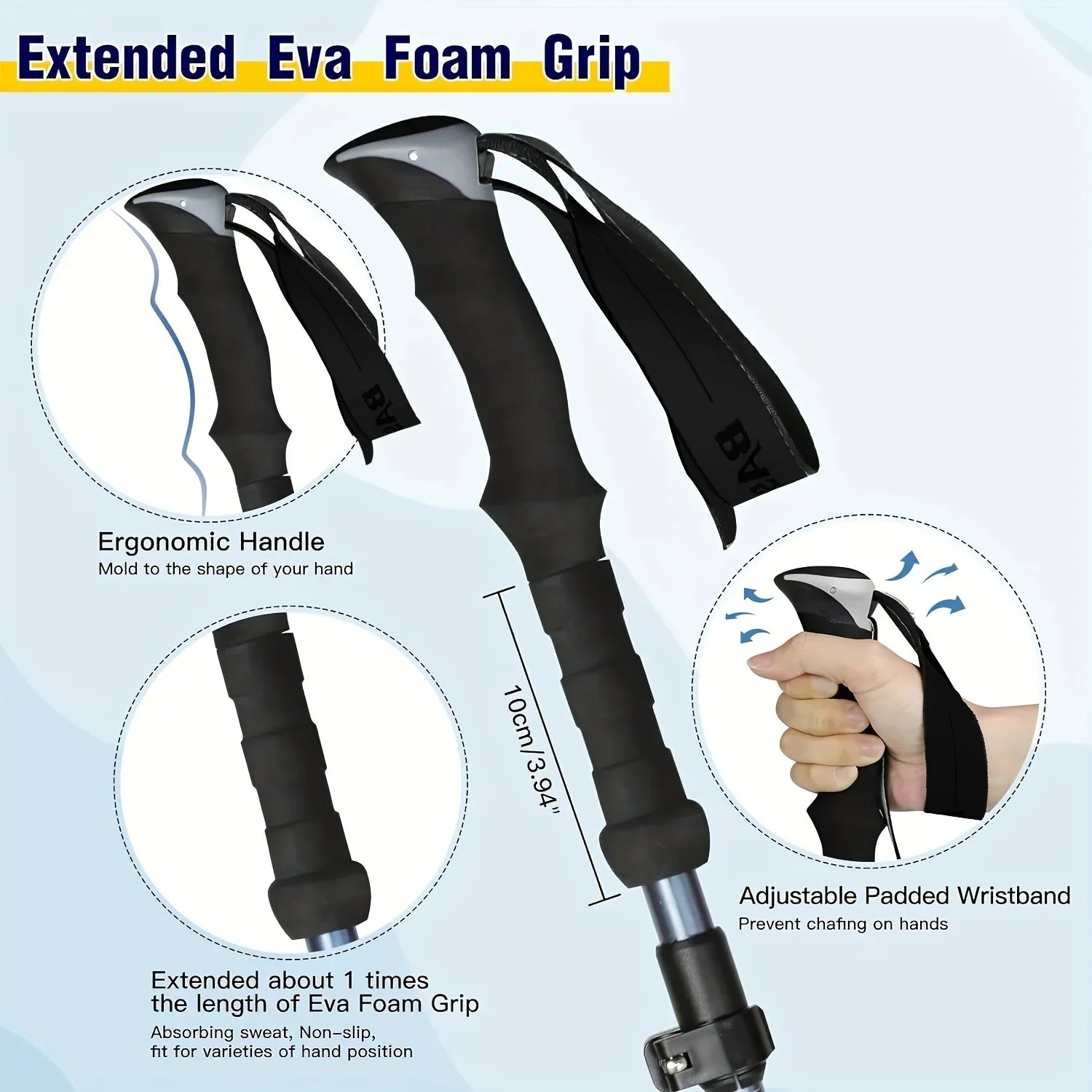 Featherweight Carbon Fiber Trekking Poles With Quick Lock System
