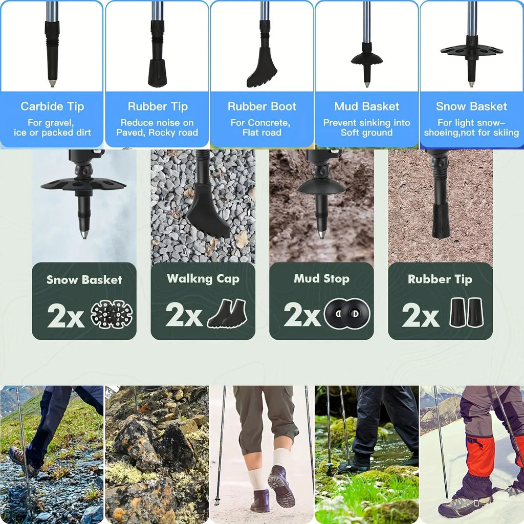 Featherweight Carbon Fiber Trekking Poles With Quick Lock System
