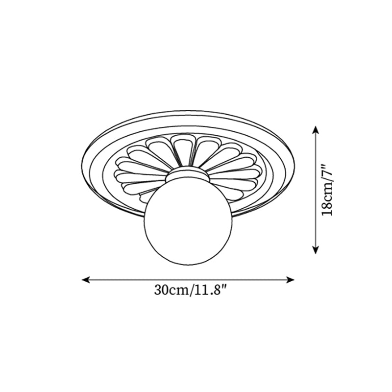 Rosette Orb Flush Mount | Ormexis