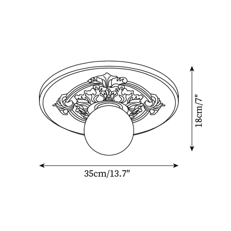 Rosette Orb Flush Mount | Ormexis