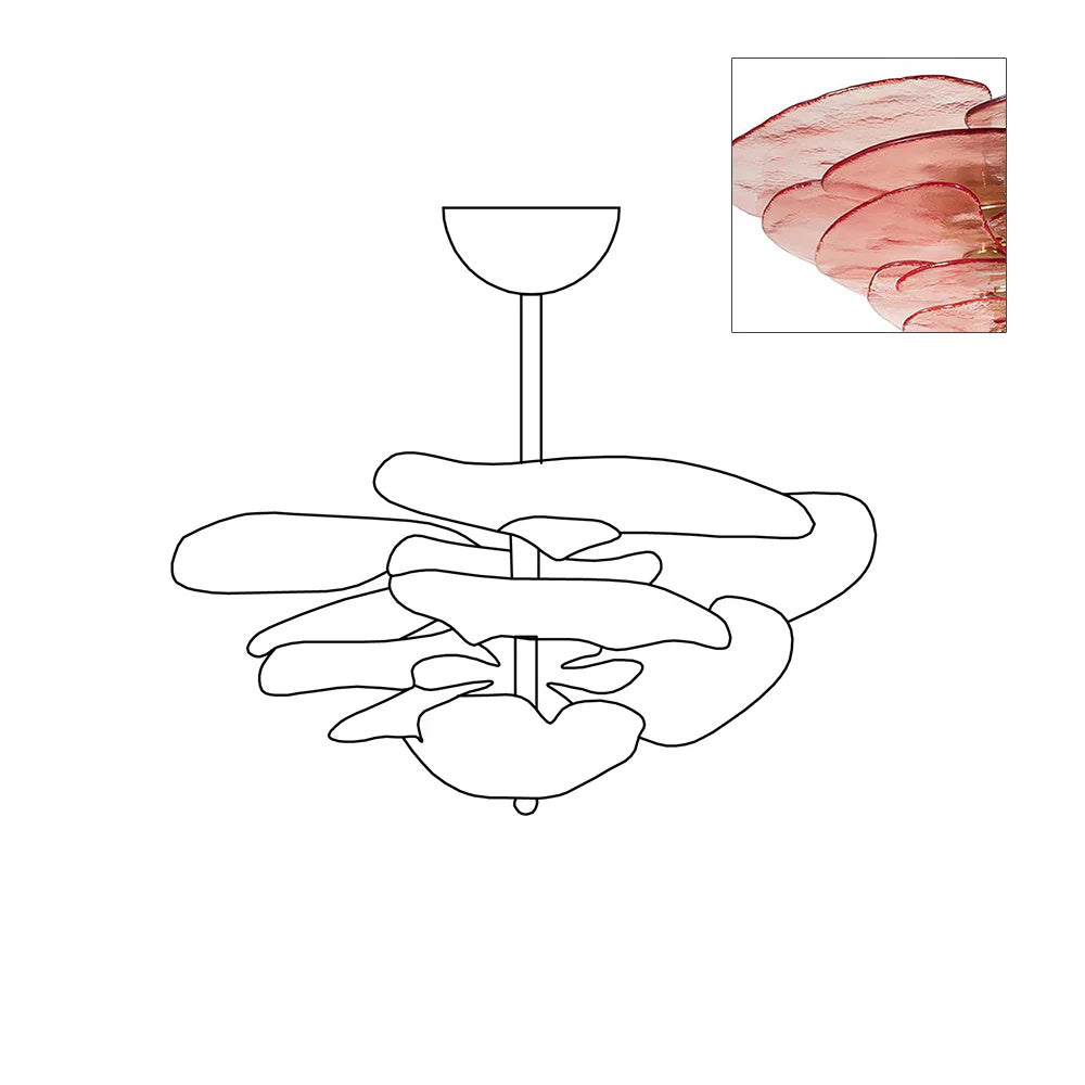 Corolla Tiered Glass Petal Chandelier | Ormexis