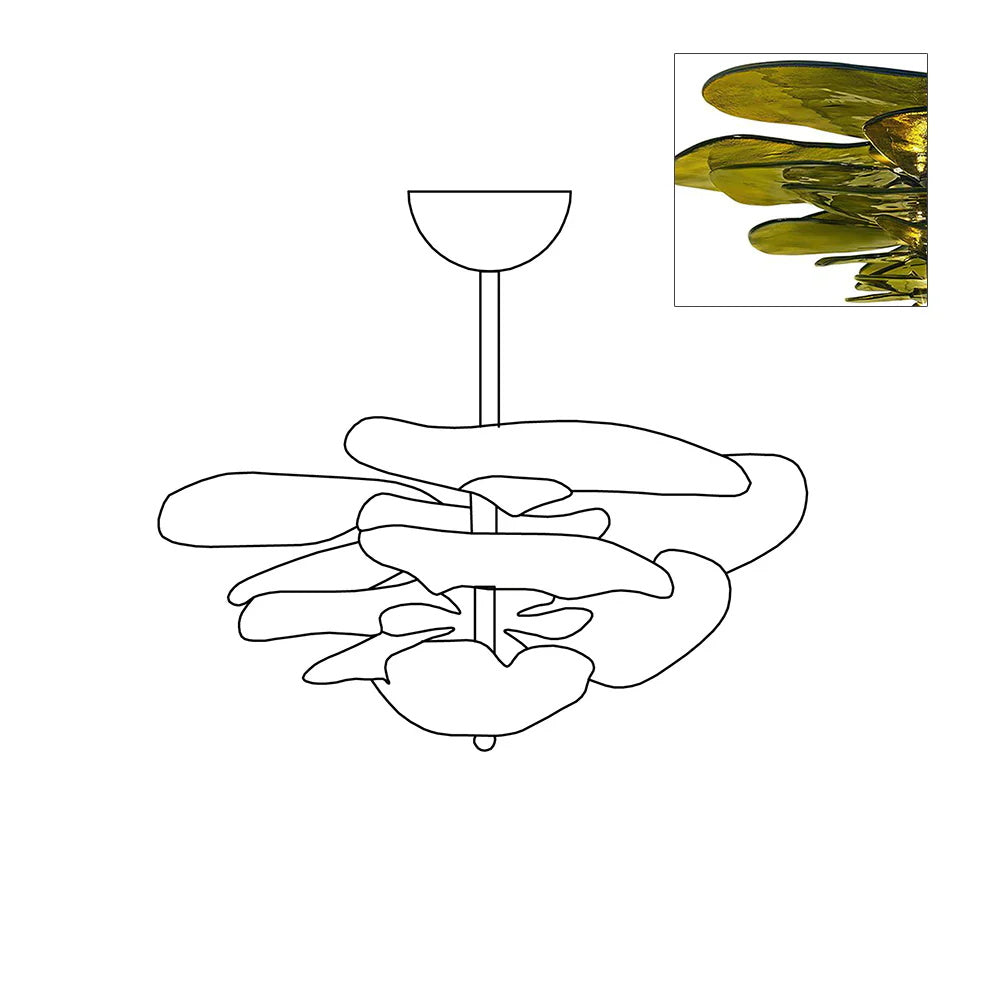 Corolla Tiered Glass Petal Chandelier | Ormexis