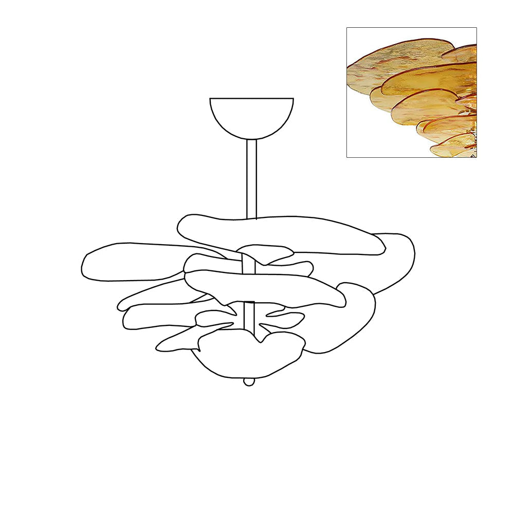 Corolla Tiered Glass Petal Chandelier | Ormexis