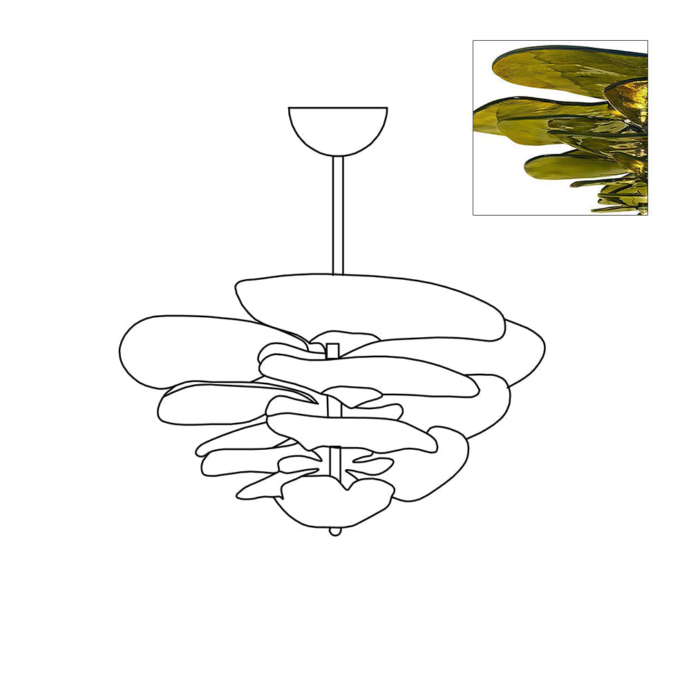 Corolla Tiered Glass Petal Chandelier | Ormexis