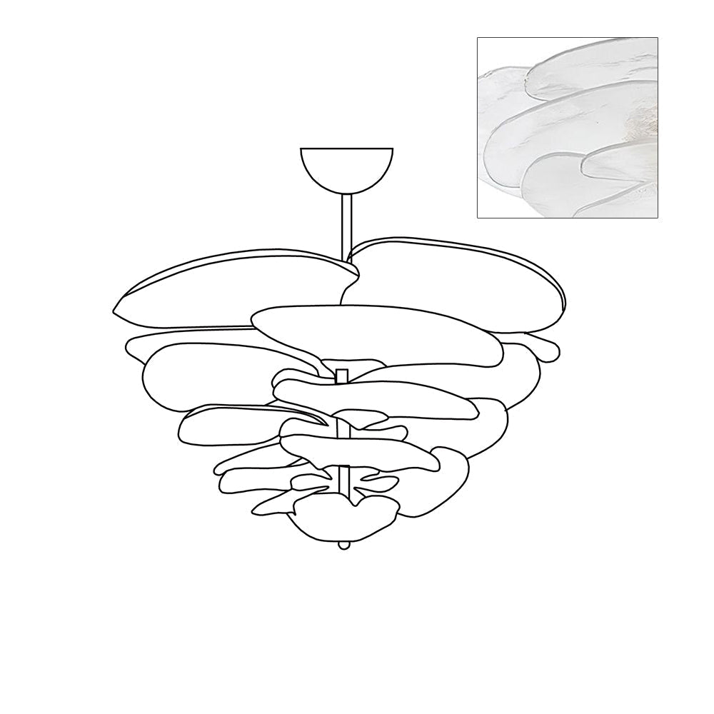 Corolla Tiered Glass Petal Chandelier | Ormexis