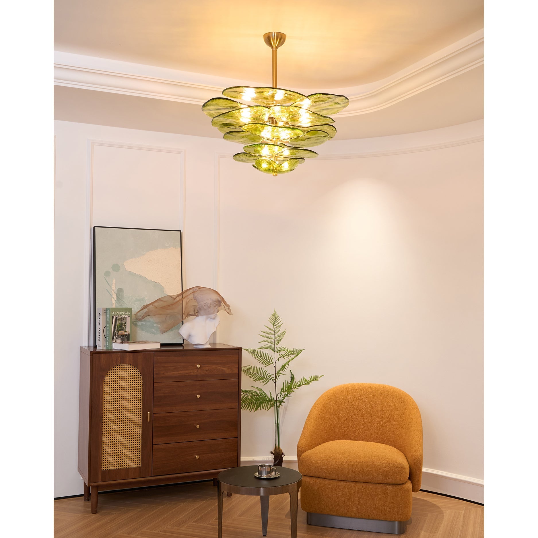 Corolla Tiered Glass Petal Chandelier | Ormexis