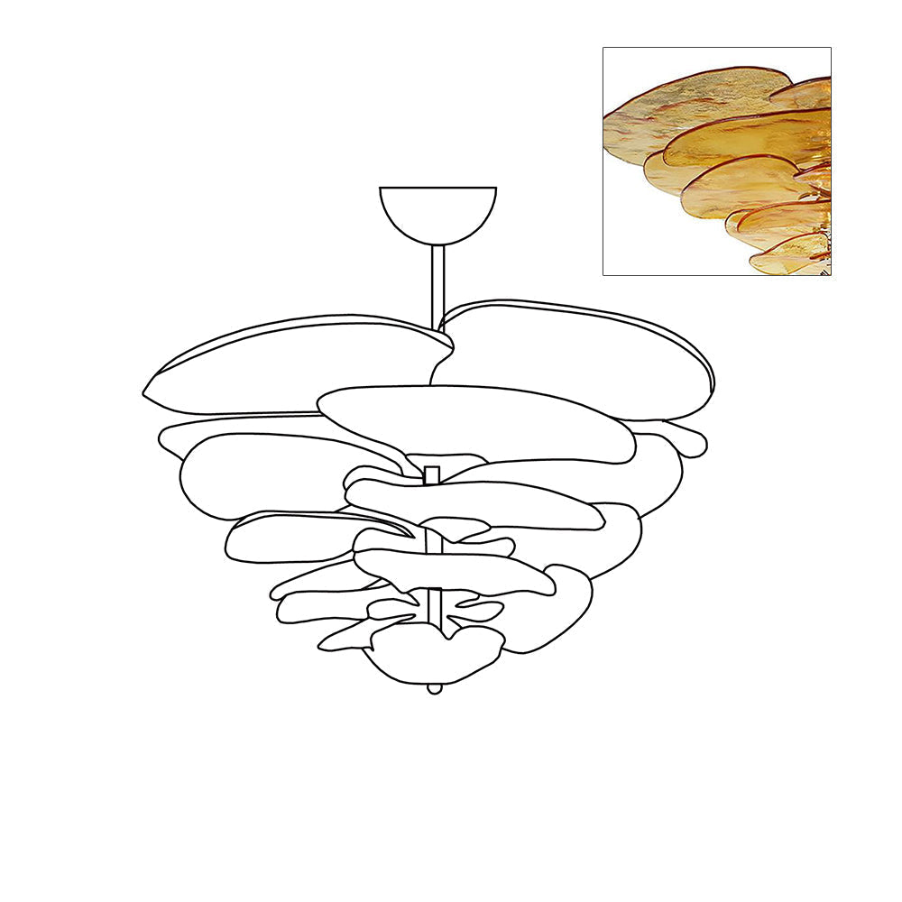Corolla Tiered Glass Petal Chandelier | Ormexis