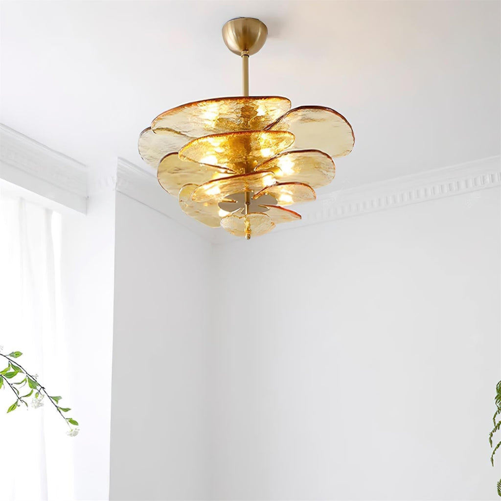 Corolla Tiered Glass Petal Chandelier | Ormexis