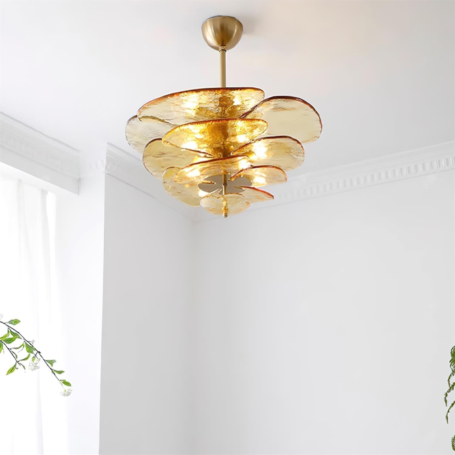 Corolla Tiered Glass Petal Chandelier | Ormexis