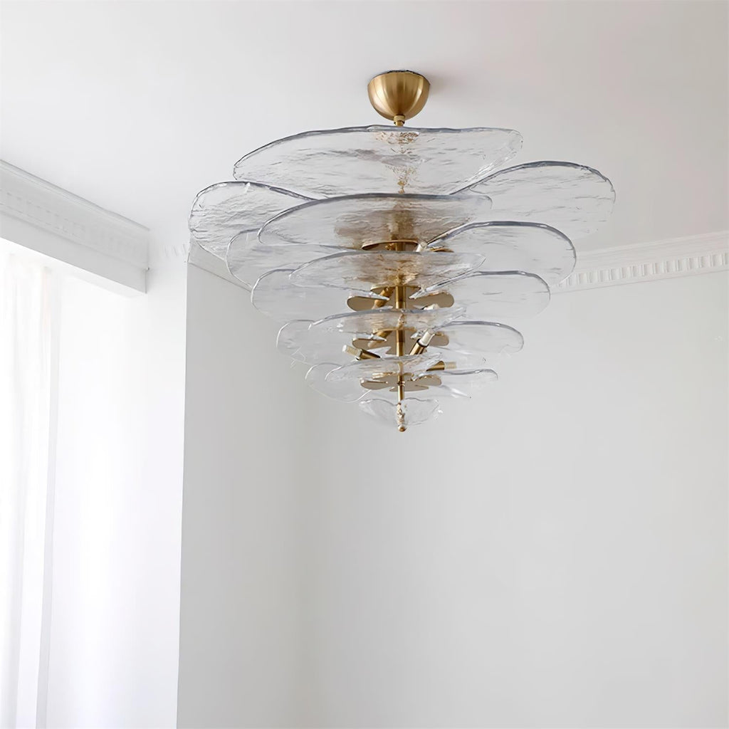 Corolla Tiered Glass Petal Chandelier | Ormexis