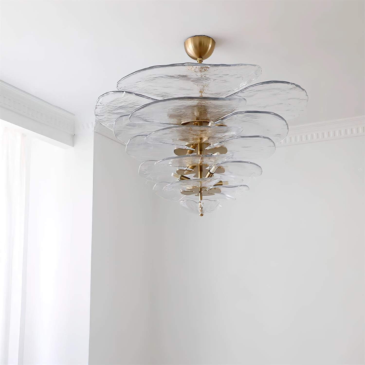 Corolla Tiered Glass Petal Chandelier | Ormexis