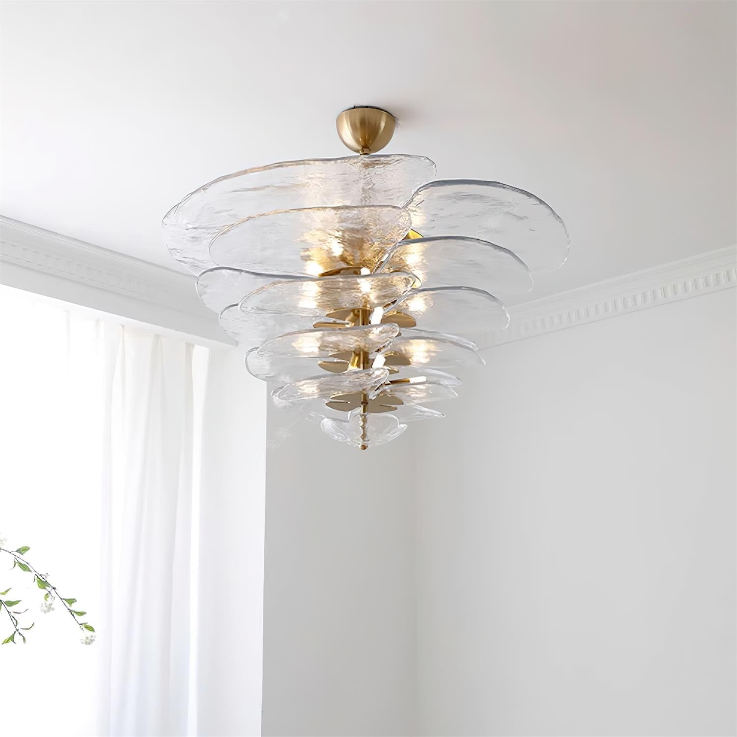 Corolla Tiered Glass Petal Chandelier | Ormexis