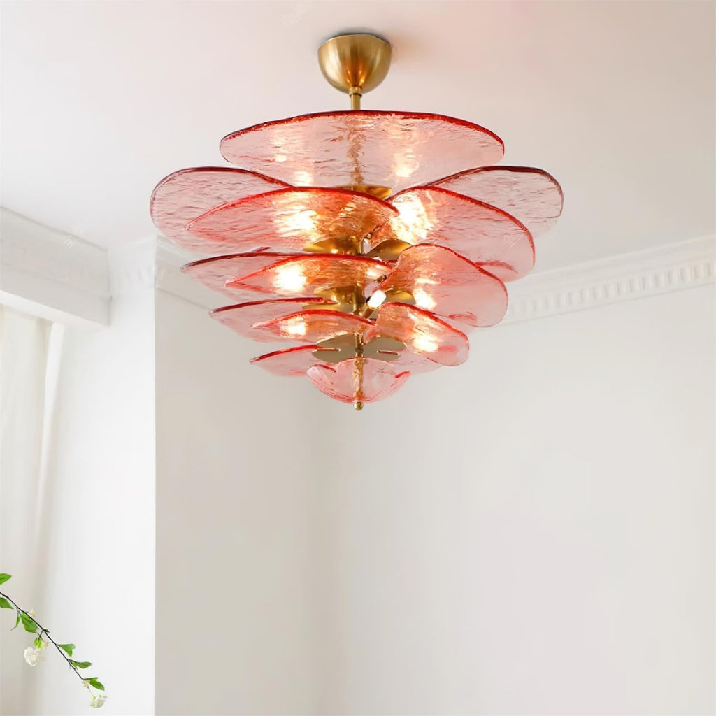 Corolla Tiered Glass Petal Chandelier | Ormexis