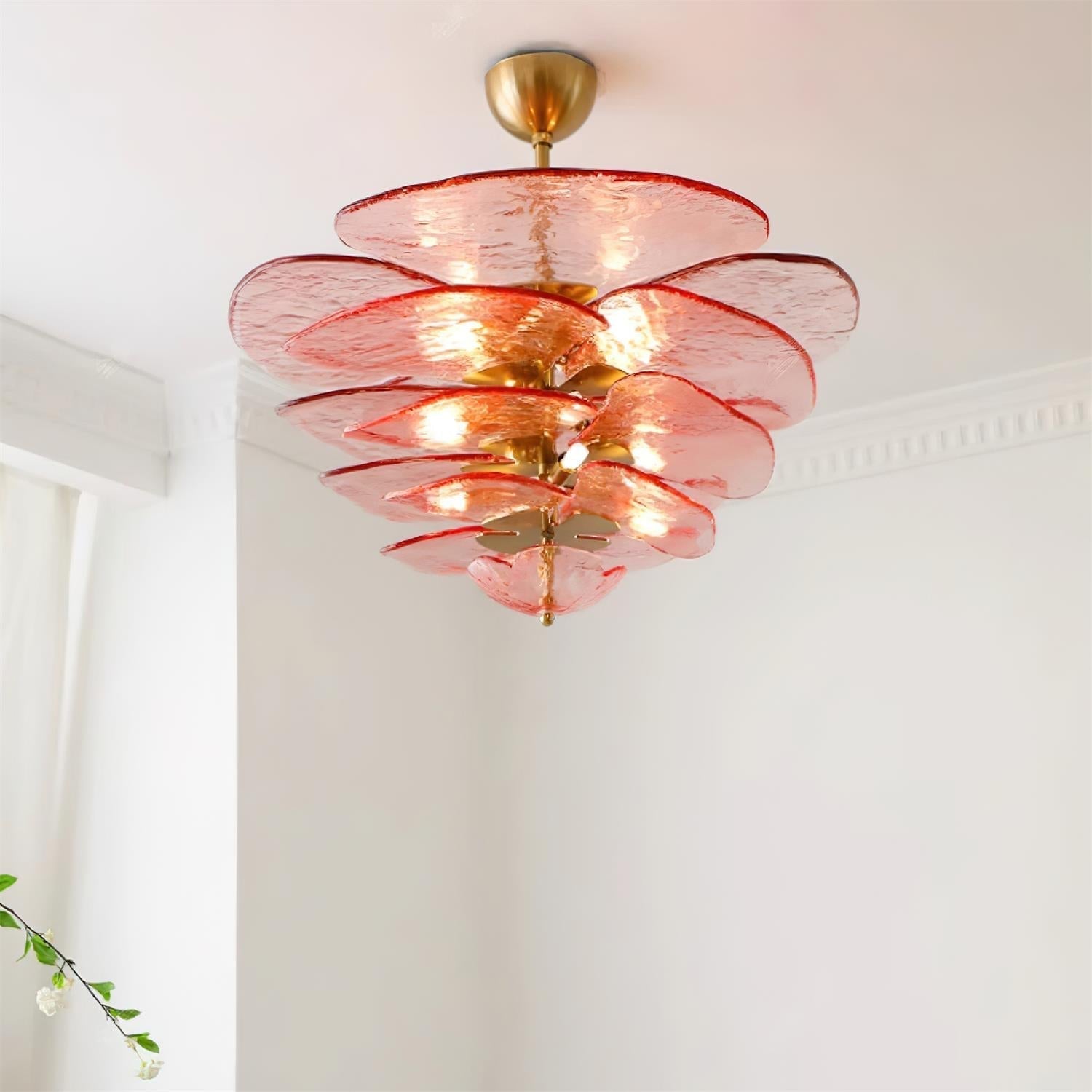 Corolla Tiered Glass Petal Chandelier | Ormexis