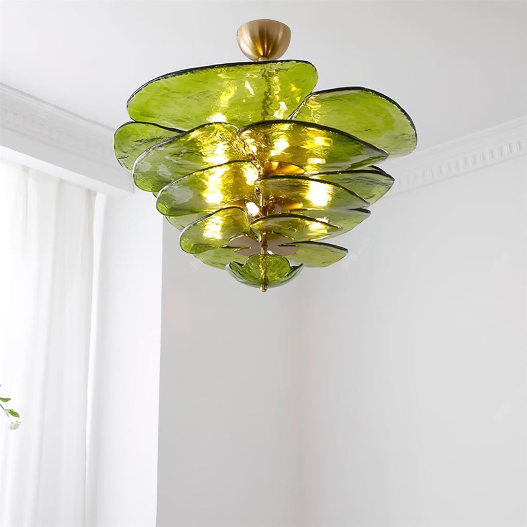 Corolla Tiered Glass Petal Chandelier | Ormexis