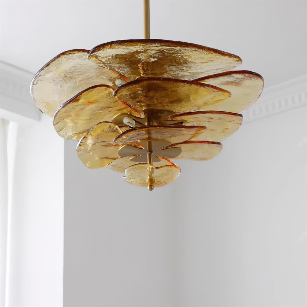 Corolla Tiered Glass Petal Chandelier | Ormexis