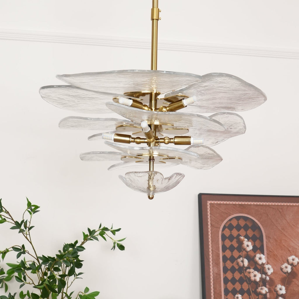 Corolla Tiered Glass Petal Chandelier | Ormexis