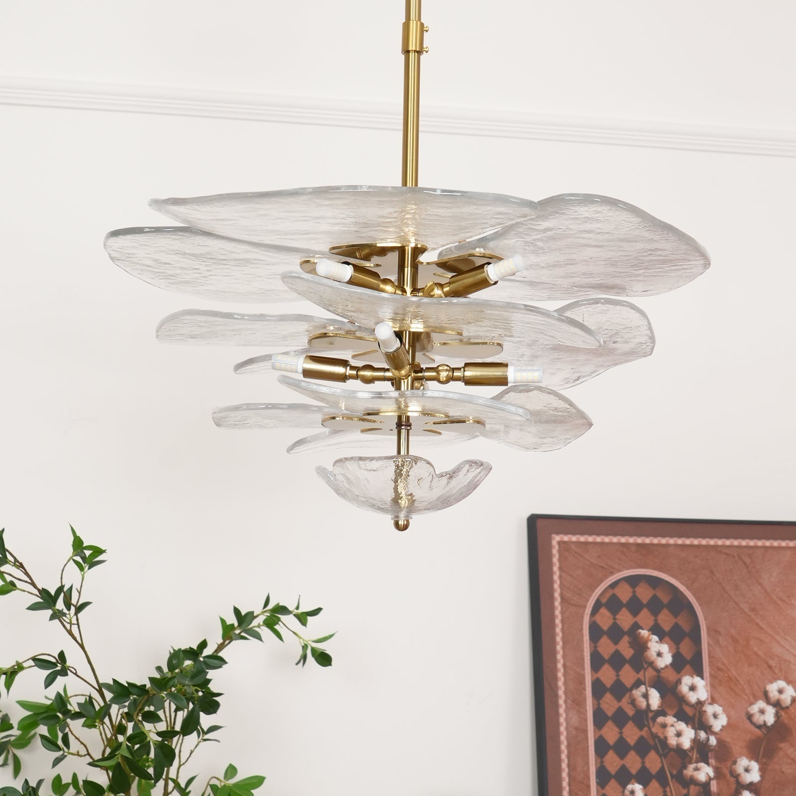 Corolla Tiered Glass Petal Chandelier | Ormexis