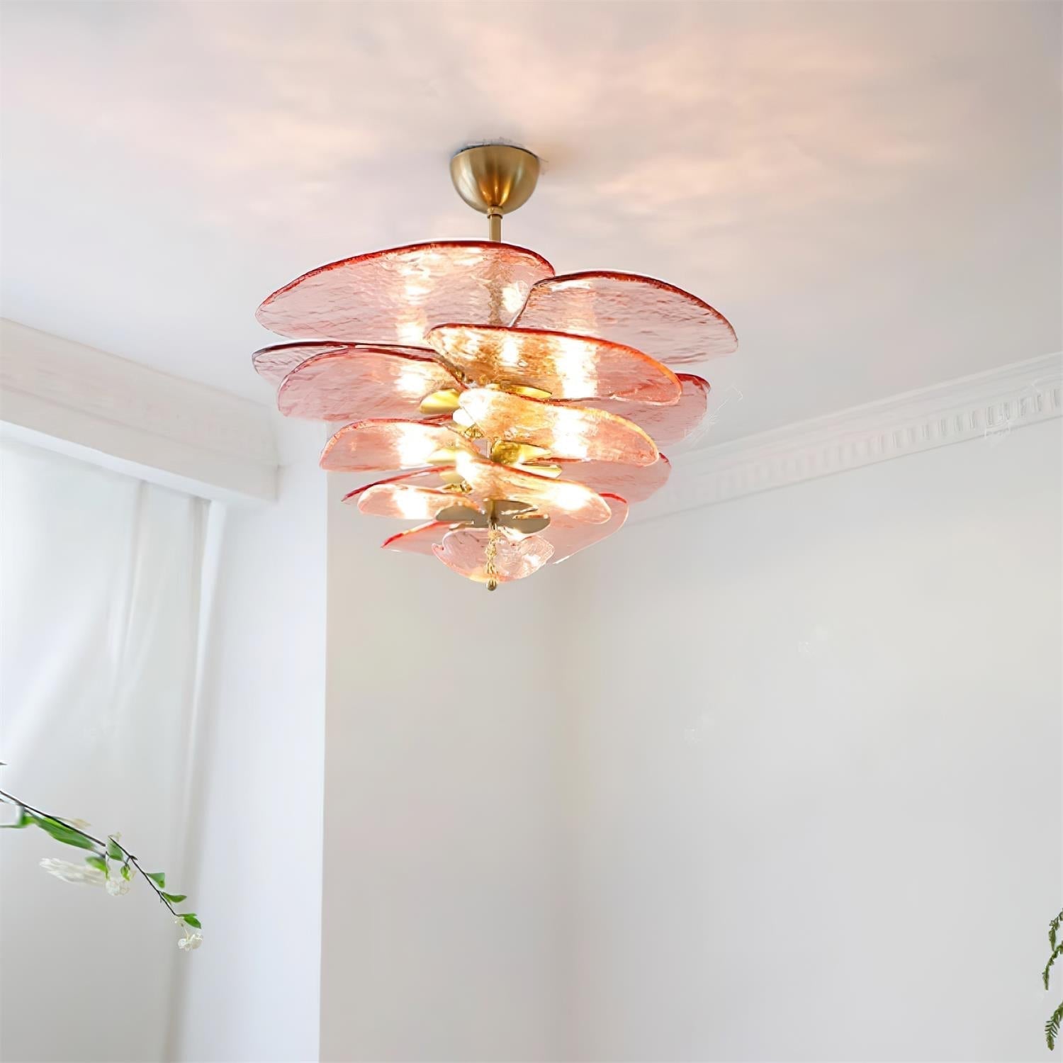 Corolla Tiered Glass Petal Chandelier | Ormexis