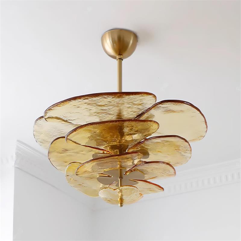 Corolla Tiered Glass Petal Chandelier | Ormexis