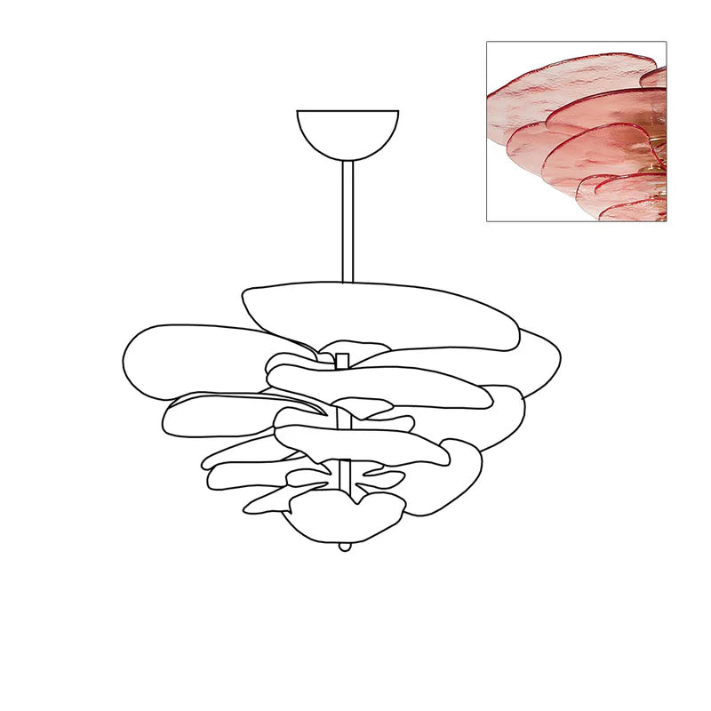Corolla Tiered Glass Petal Chandelier | Ormexis