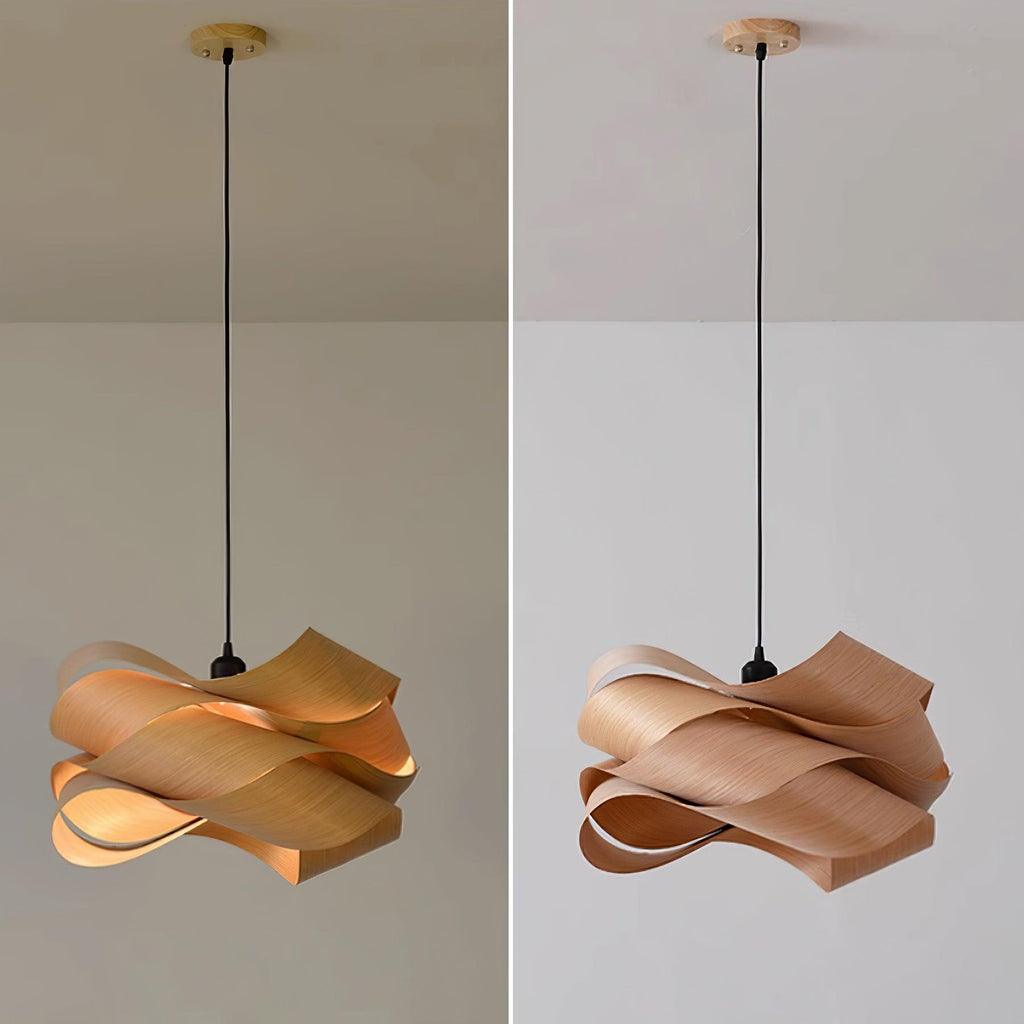 Lámpara Colgante Elara de Madera para Ambiente y Estilo en Comedor
