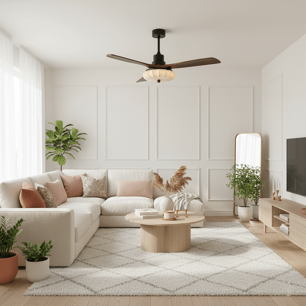 Fluted Glass Ceiling Fan Light | Ormexis