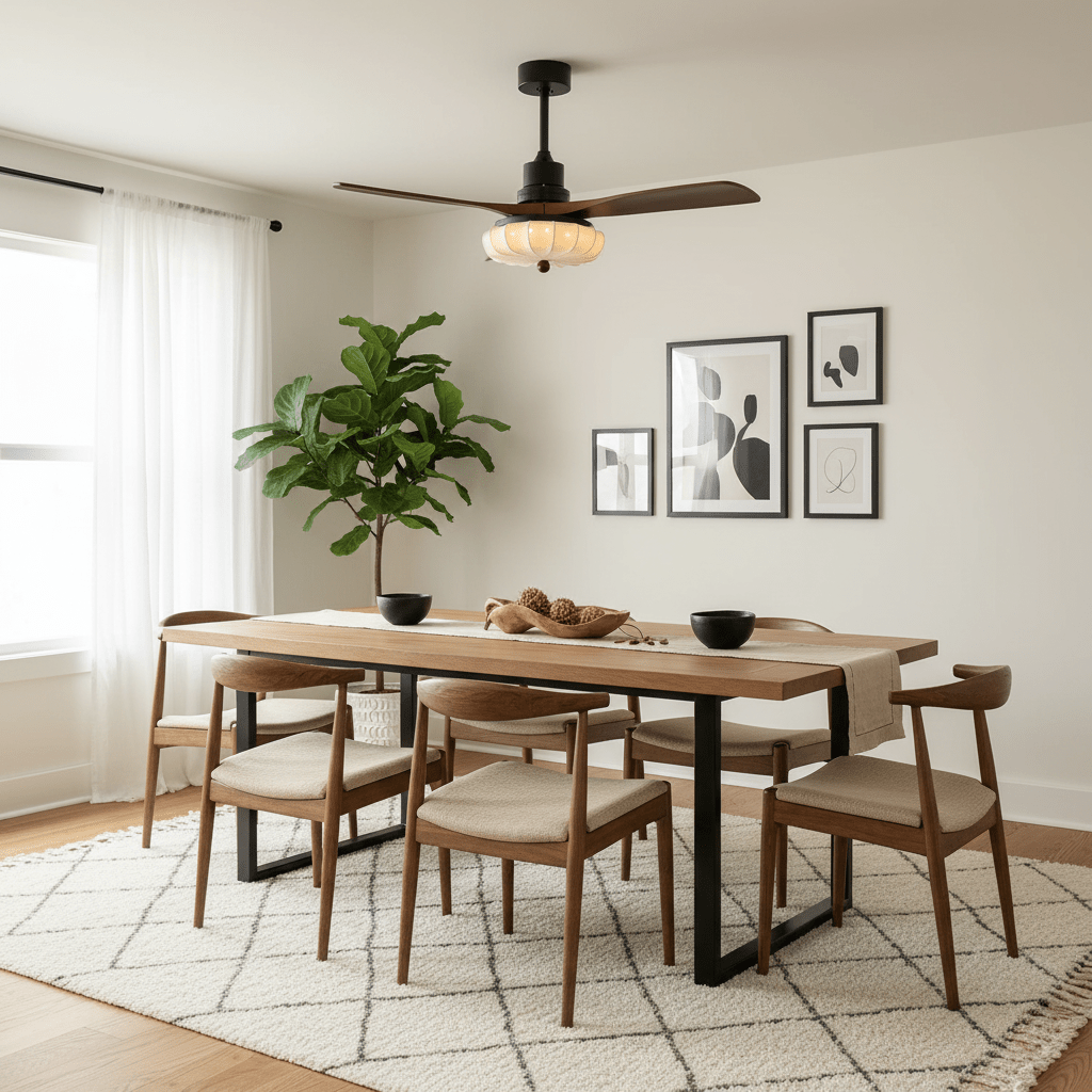 Fluted Glass Ceiling Fan Light | Ormexis