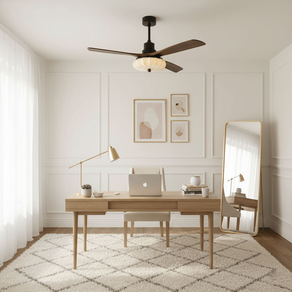 Fluted Glass Ceiling Fan Light | Ormexis
