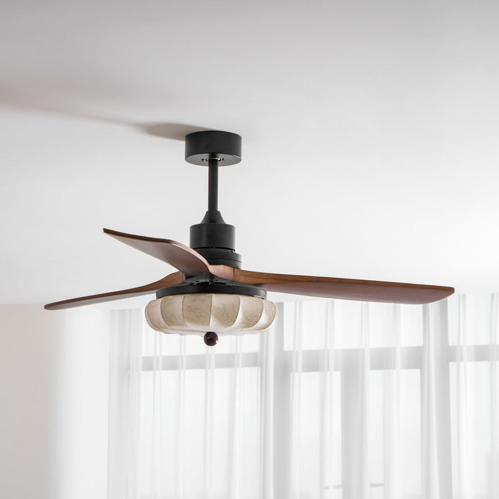 Fluted Glass Ceiling Fan Light | Ormexis