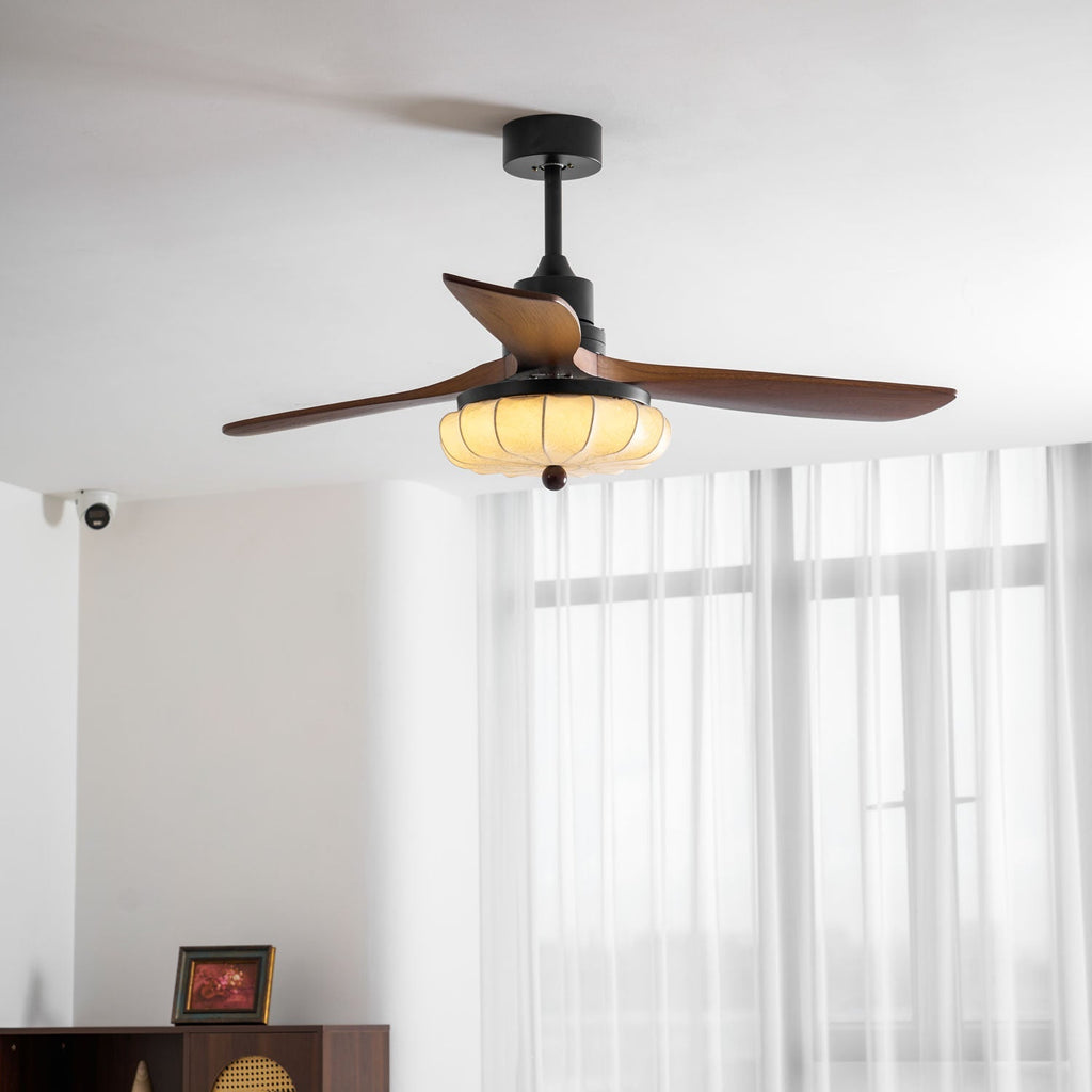 Fluted Glass Ceiling Fan Light | Ormexis
