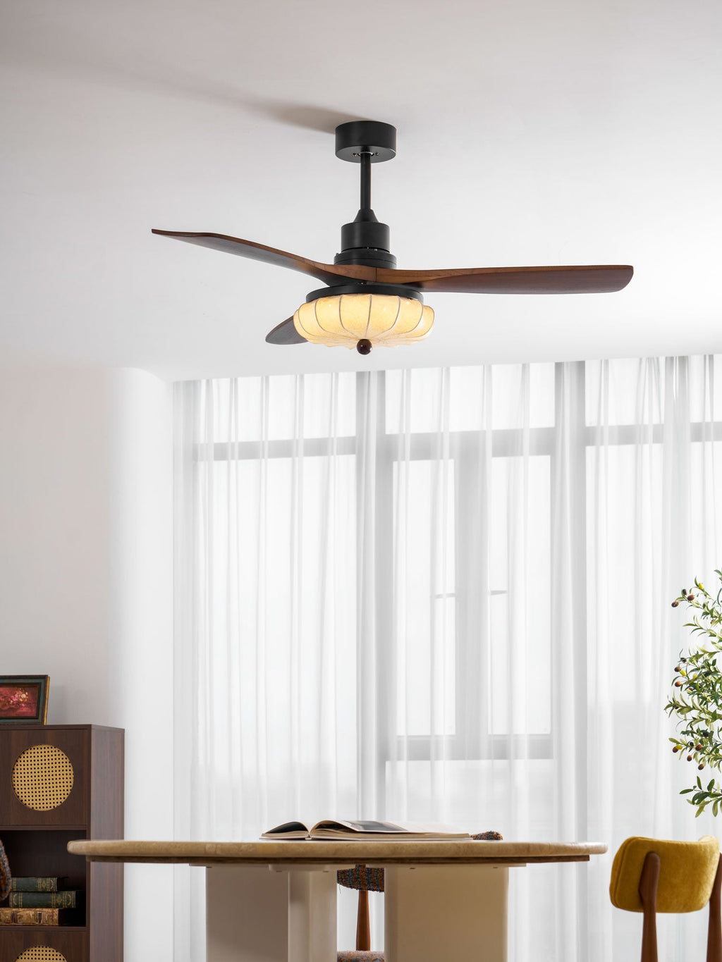 Fluted Glass Ceiling Fan Light | Ormexis