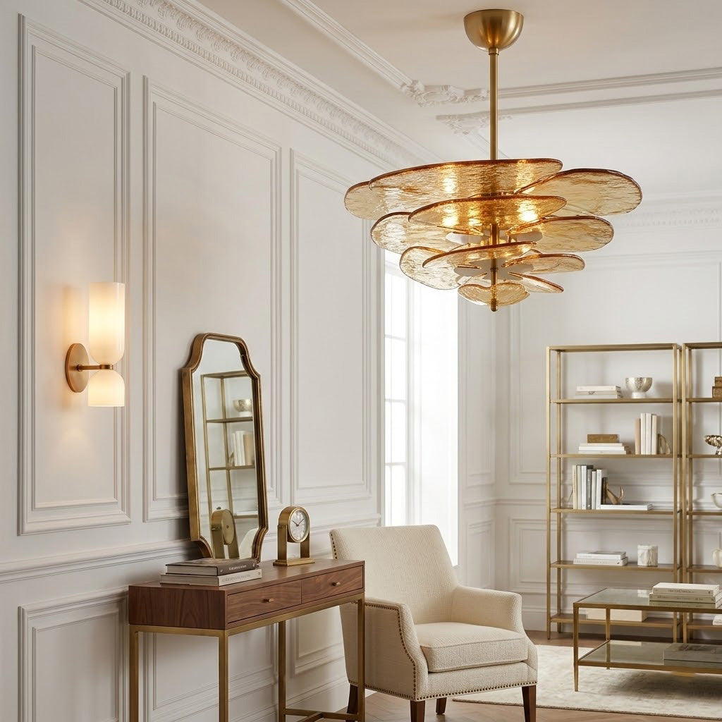 Corolla Tiered Glass Petal Chandelier | Ormexis