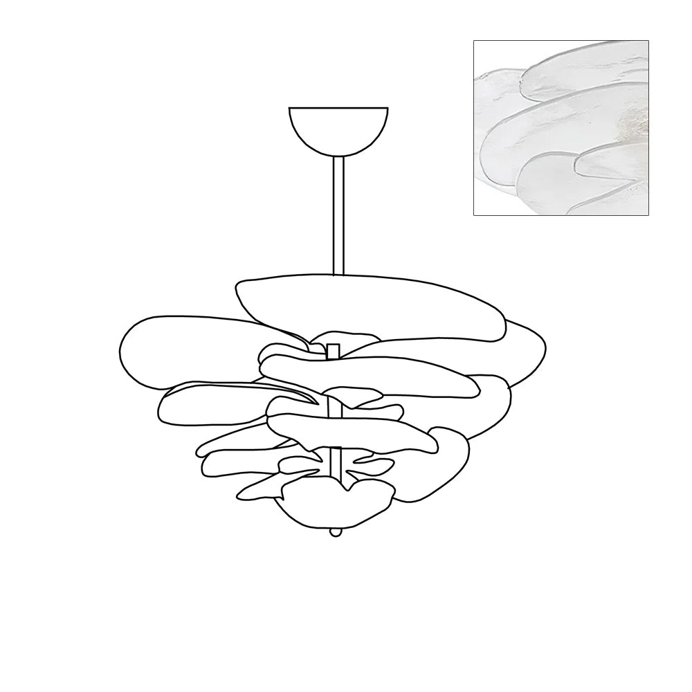Corolla Tiered Glass Petal Chandelier | Ormexis
