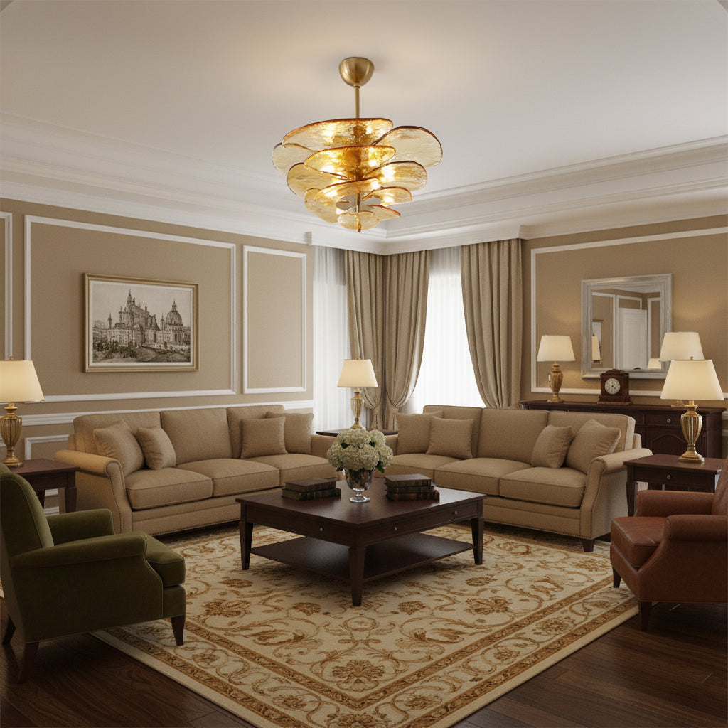 Corolla Tiered Glass Petal Chandelier | Ormexis