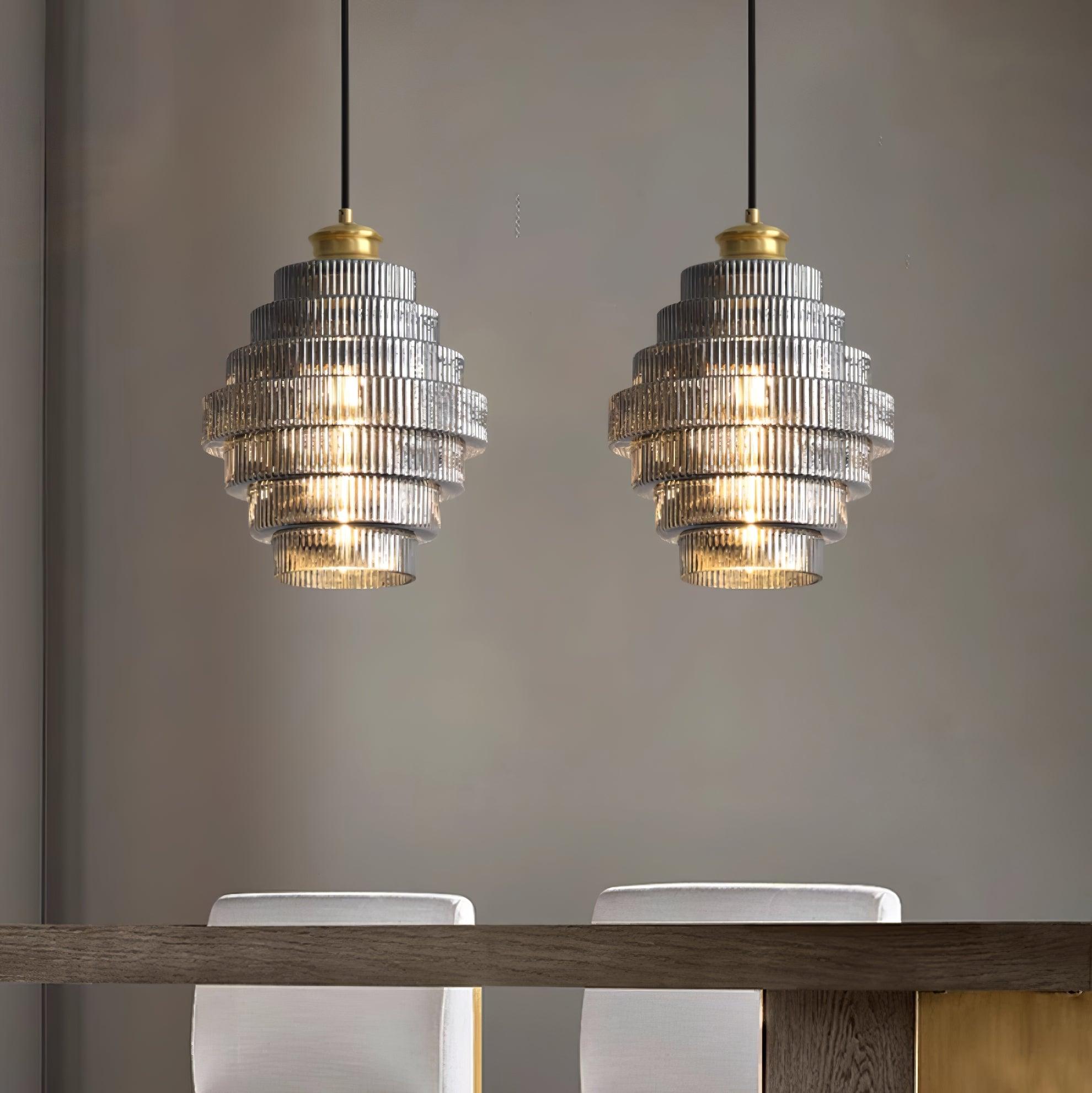 Vintage Tiered Glass Pendant Lamp | Ormexis