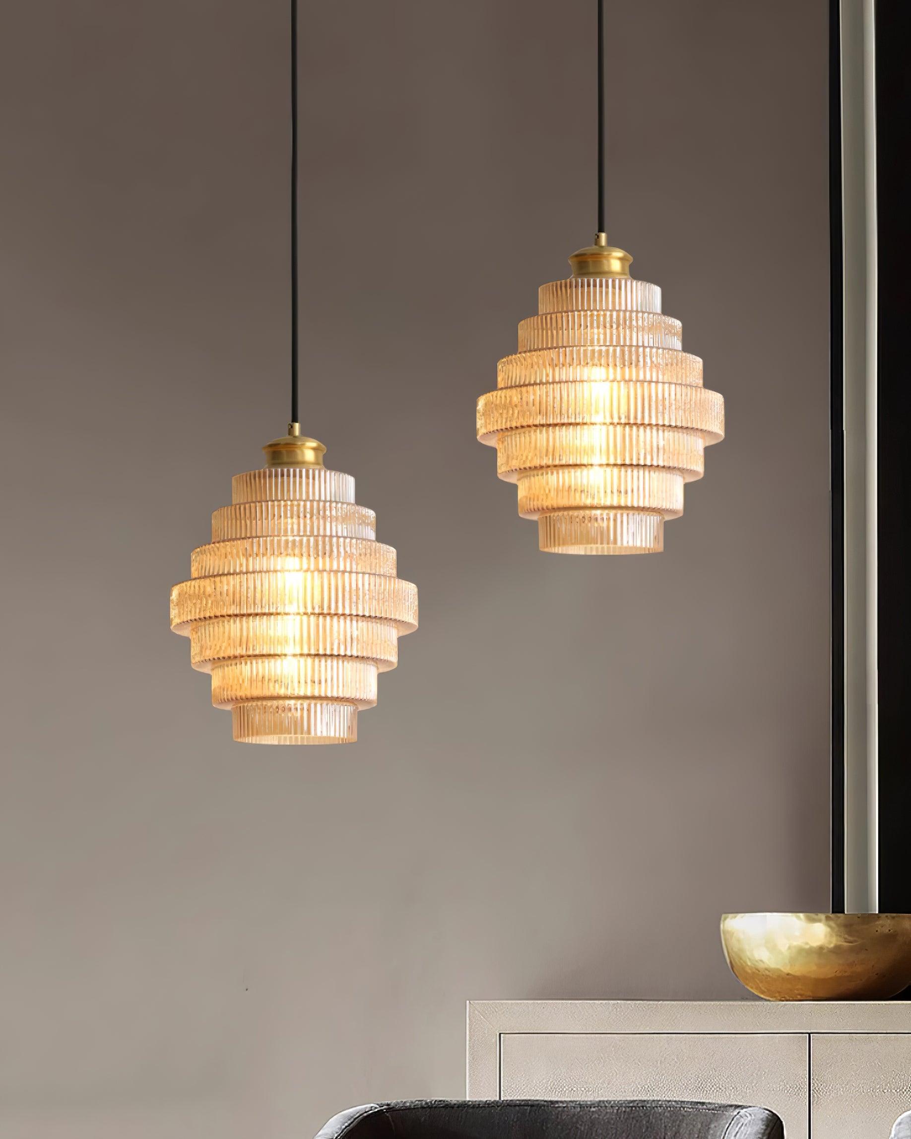 Vintage Tiered Glass Pendant Lamp | Ormexis