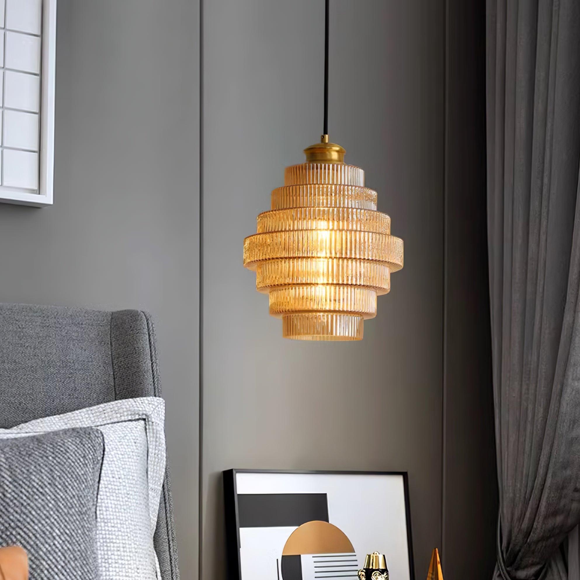 Vintage Tiered Glass Pendant Lamp | Ormexis
