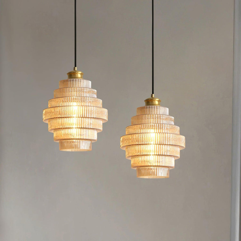 Vintage Tiered Glass Pendant Lamp | Ormexis