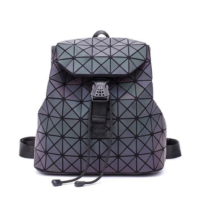 Luminous Geometric Travel Backpack With Color-Shift Design For Daily Use