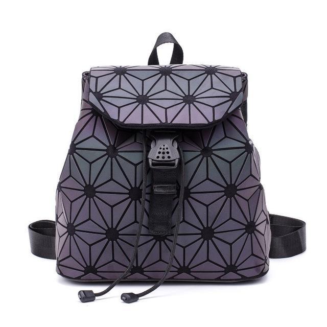 Luminous Geometric Travel Backpack With Color-Shift Design For Daily Use