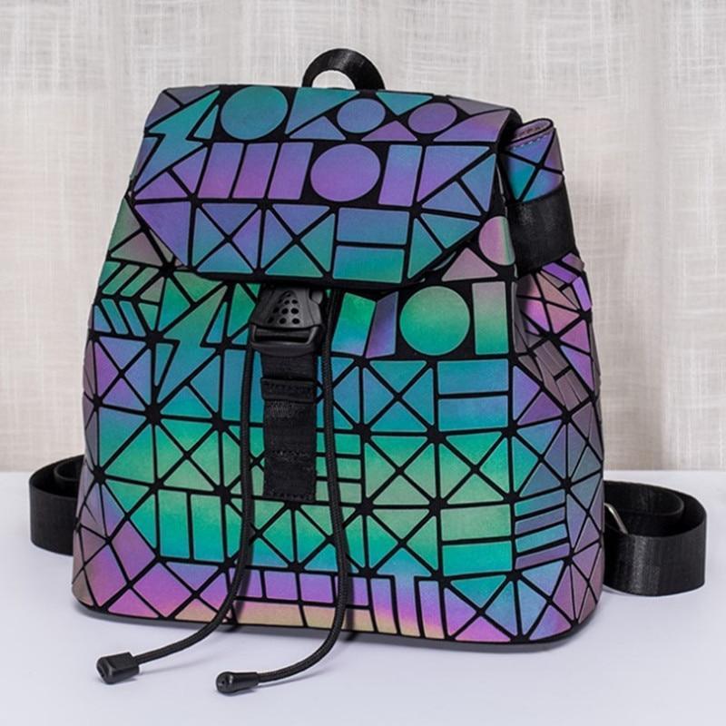Luminous Geometric Travel Backpack With Color-Shift Design For Daily Use