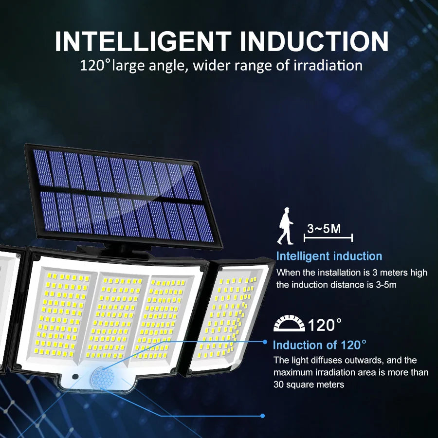 Luci da parete solari LumoGuard per esterni con sensore di movimento e tre modalità, impermeabili IP65