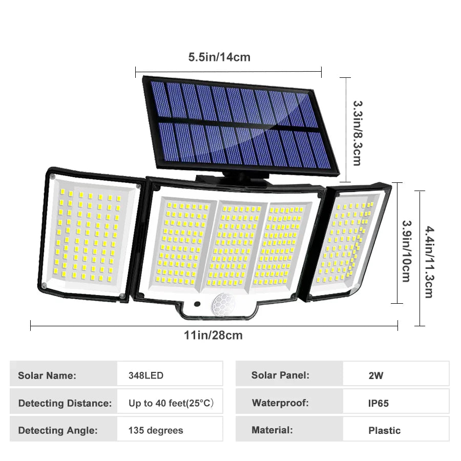 Luci da parete solari LumoGuard per esterni con sensore di movimento e tre modalità, impermeabili IP65