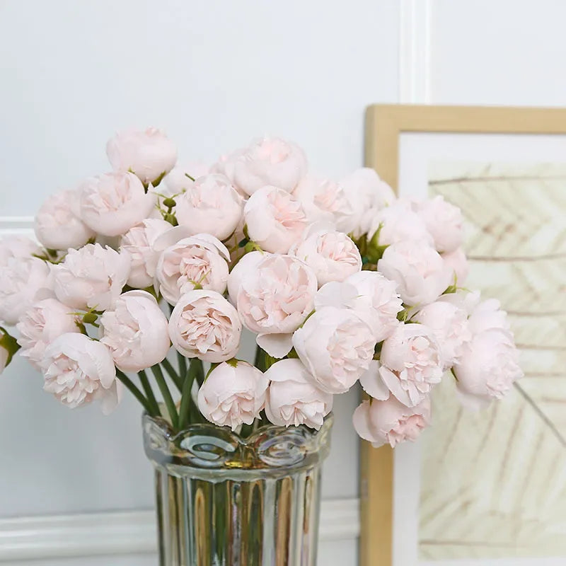 Luna Peony Bouquet Silk Flowers With 27 Heads In Colorful Array