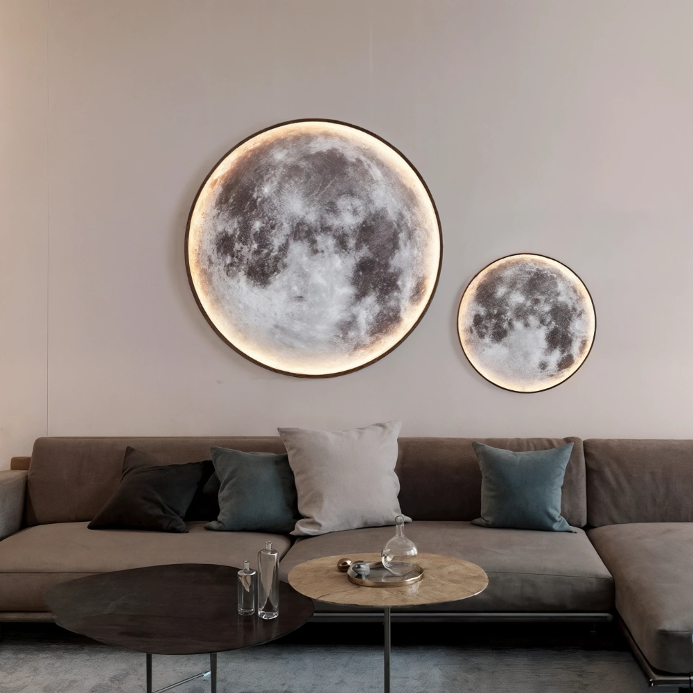 Lunara nástěnná lampa s měsíčním světlem pro vnitřní prostory s LED osvětlením v různých velikostech