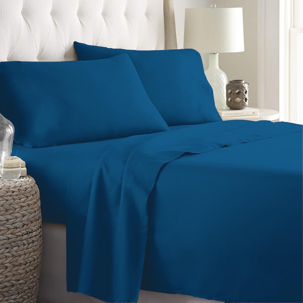 Ensemble de literie Queen en polyester rafraîchissant pour un sommeil confortable, 4 pièces